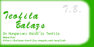 teofila balazs business card